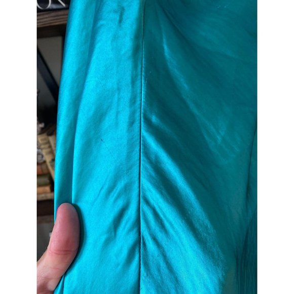 Lovers + Friends Luca Teal Blue Satin Maxi Gown S - Picture 9 of 10